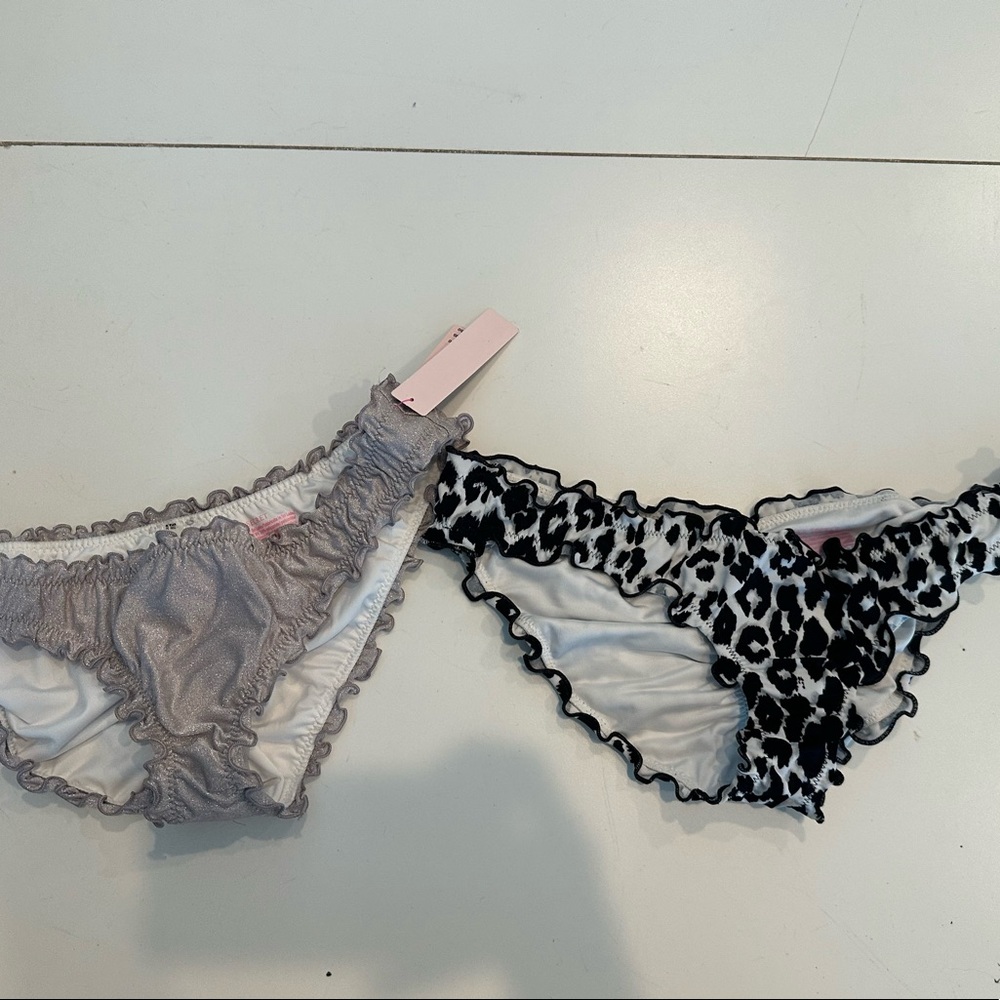 2 Victoria secret swim bikini bottoms size small never been worn